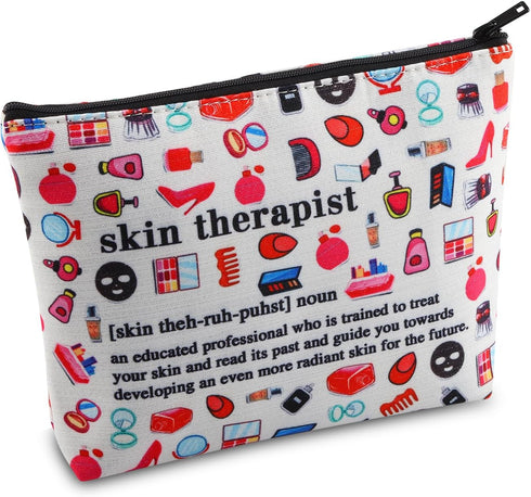 Skin Therapist Makeup Bag Skin Specialist Gift for Technician Skincare Lover Gift Dermatologist Gift Cosmetic Zipper Pouch (noun bag...