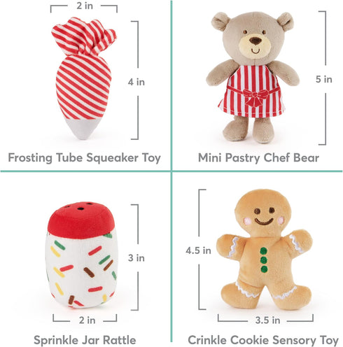 GUND Baby Play Soft Collection, My First Gingerbread House 5-Piece Playset with Rattle, Squeaker and Crinkle Plush Toys, Sensory Toy for Babies, 7...