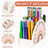 Back to School Rainbow Pencil Pen Holder Boho White Pink Wooden Pen Organizer Desktop Pen Container for Makeup Brushes Crayon Office Student Teach...