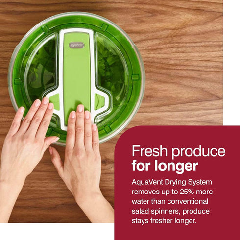 Zyliss Swift Dry Salad Spinner Large - Plastic Lettuce Colander and Spinner - Vegetable and Fruit Washer and Dryer - Dishwasher Safe Produce Tosse...
