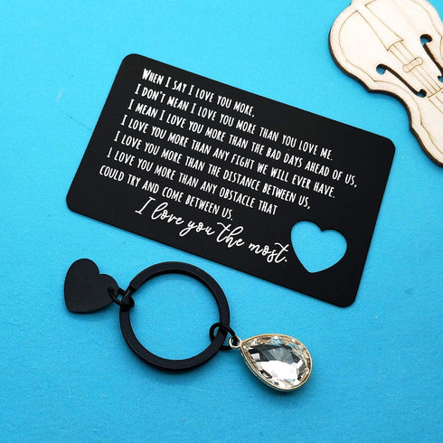 Xiahuyu Engraved Wallet Card Insert for Boyfriend Fiance Husband Christmas Birthday Gift Wedding Anniversary Card Gift Valentines Day Gifts I Love...
