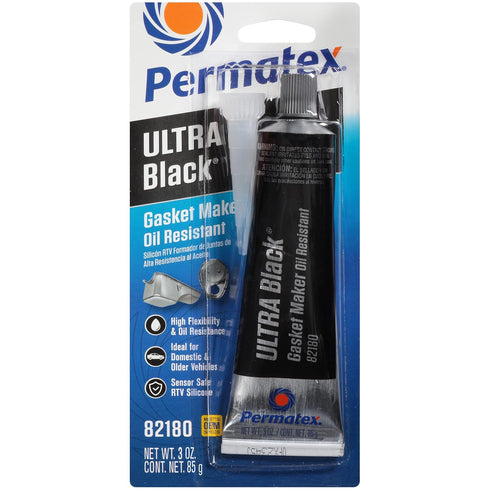 Permatex 82180 Ultra Black Maximum Oil Resistance RTV Silicone Gasket Maker, Sensor Safe And Non-Corrosive, For High Flex And Oil Resistant Applic...