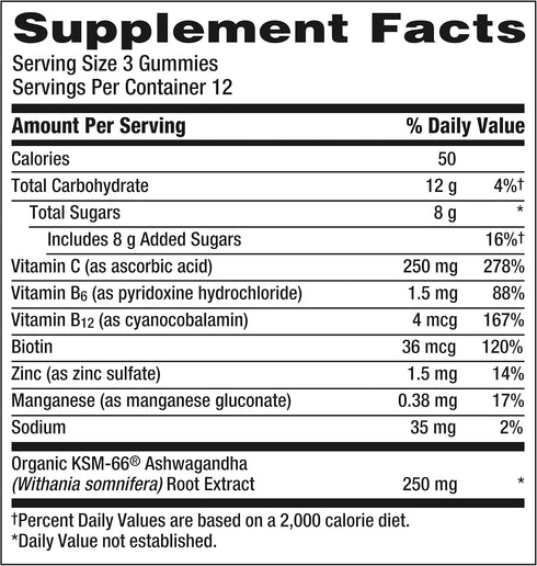 Emergen-C Vitamin C and Ashwagandha Gummies, Dietary Supplement for Immune Support, Berry Blend - 36 Count...