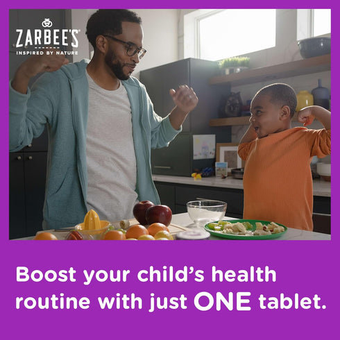 Zarbee's Kids Immune Support, Vitamin C, D & Zinc Daily Immunity Vitamins for Children 4+ Years, Natural Tropical Fruit Flavor, 28 Chewable Tablet...