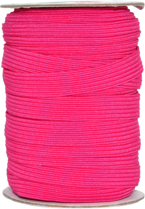Mandala Crafts 12mm 20 Yds Roll of Hot Pink Elastic Bands for Sewing - 1/2 Flat Elastics Cord - 1 2 Inch Braided Stretch Straps for Crafting...