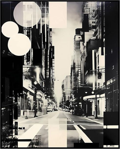 Posterizer 1 pcs-black and white bokeh vibes surreal collage-Landscape & Nature Art-Abstract & Modern Art-Gift for Art Lovers- UNFRAMED Wall Art...