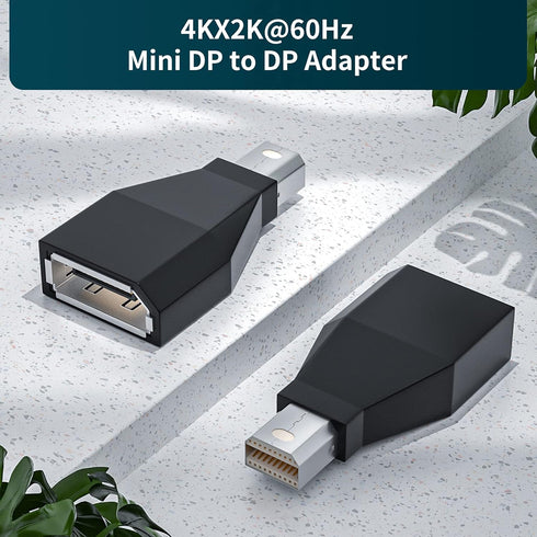 BolAAzuL Mini Displayport to DisplayPort 1.2 Converter (Male to Female, 2K 144Hz, 2-Pack), 4K 60Hz Mini DP to DP Adapter for Mac Book Pro/air/Mac ...