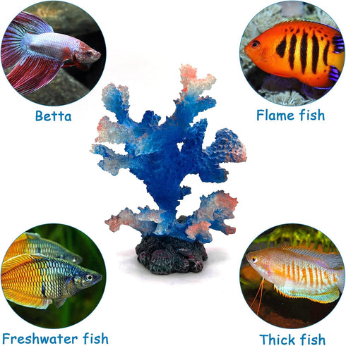 PINVNBY Artificial Coral Ornament Aquarium Sea Plants Decoration Underwater Craft Resin Coral Landscape Fish Tank Accessories Aquarium Decor Suppl...