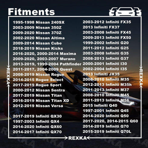 Rexka 25pcs Splash Shield Under Cover Mud Guard Wheelhouse Liner Bumper Cover Push Type Retainer Clip for Nissan 01553-09241 240SX Maxima Subaru F...