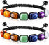 Hicarer 2 Pieces 7 Chakra Reiki Healing Crystal Stretch Bracelets Natural Gemstone Relief Yoga Bracelets Braided Rope Bracelets Healing Bead Brace...