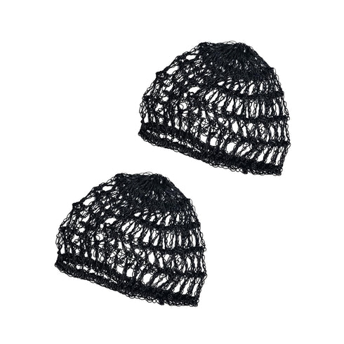 Handmade Nylon Dominican Tubi HairNet Wrap for sleeping or after beauty (Pack of 2) (One Size, 2, Count), Black...