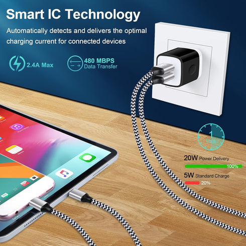 USB Wall Charger, Charging Blocks, 3Pack 2.1A/5V Charger Box Charging Cube Travel Plug Outlet Adapter for iPhone 15 14 13 12 11 Pro Max XR XS X,Sa...