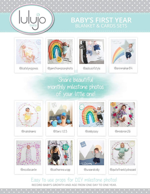 lulujo Baby’s First Year Milestone Blanket and Card Set | 40in x 40in (I Will Move Mountains)...