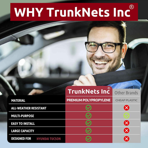 Trunknets Inc Envelope Style Trunk Cargo Net for Hyundai Tucson 2015 2016 2017 2018 2019 2020 2021 New...