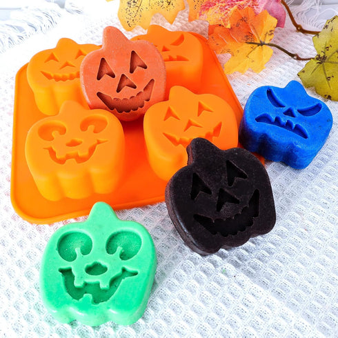 Pumpkin Silicone Mold Halloween Cake Mold 5 PIECE Chocolate Molds Silicone with Ghost Pumpkin Bat & Witch Hat Cookie Molds for Candy Gummy Jello I...