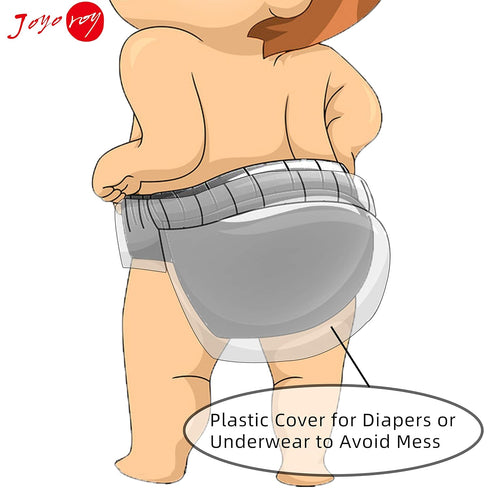 Joyo roy 4Pcs Plastic Underwear for Potty Training Swim Diaper Covers for Toddlers Cloth Diaper Cover for Boys Rubber Pants Waterproof Plastic Und...