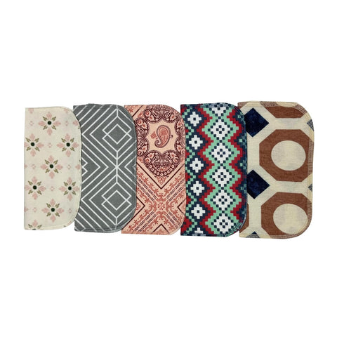 1 Ply Moroccan Tile Flannel Washable Kids Lunchbox Napkins 8x8 inches 5 Pack - Little Wipes (R) Flannel- Proudly Made in the USA!...