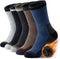 SIMIYA Merino Wool Hiking Socks for Men - 5 Pairs Thick, Warm, Thermal Winter Crew Socks for Cold Weather (US Size 7-13)...