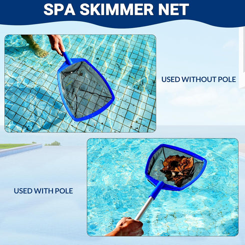 Pool Hot Tub Skimmer Spa Net - Pool Skimmer Net with Aluminum Pole, 26.4'', Ultra Fine Mesh Net Skimmer Rake, Swimming Pool Hand Leaf Skimmer Net,...