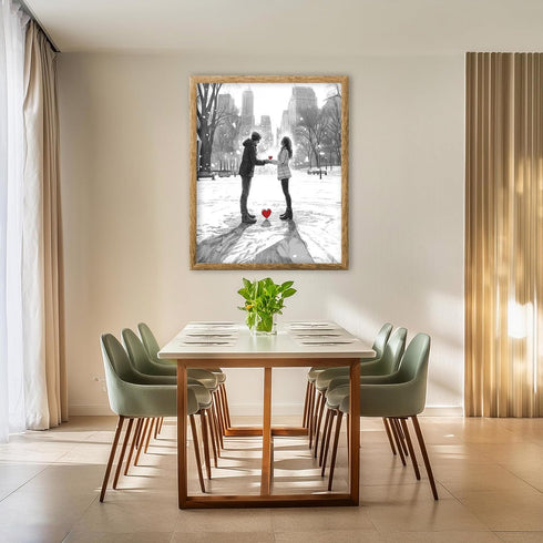 Posterizer 1 pcs-couple's exchanging love on snowy Valentine's day -6-Romantic Art-Holiday Poster Collection-Gift for Couples boyfriend girlfriend...