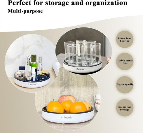 Lazy Susan Turntable,Non-Skid Lazy Susan Organizer for Cabinet,Refrigerator,Pantry,Kitchen,Bathroom Organization and Storage,Countertop,Under Sink...