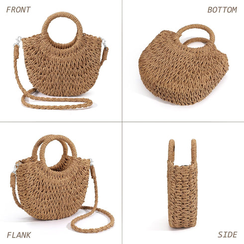 Straw Bags for Women Straw Clutch Purses Beach Crossbody Tote Bags Handbag...