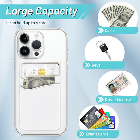 SHANSHUI Phone Wallet, Credit Card Holder for Back of Phone Case Wallet Pocket Stick on ID Bussiness Cards Sticky Pouch Compatible with iPhone, Sa...