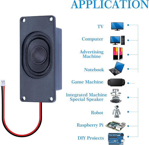 Miniature Loudspeaker 5 Watt 8 Ohm Passive Enclosed Audio/Woofer Speaker Compatible with Arduino Board. JST-PH 2.0 mm 2-Pin Interface, for a Varie...