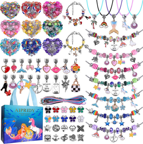 AIPRIDY Charm Bracelet Making Kit,Unicorn Mermaid Crafts Gifts Set Can Inspires Imagination and Creativity,Jewelry Making Kit Perfect Gifts for Gi...