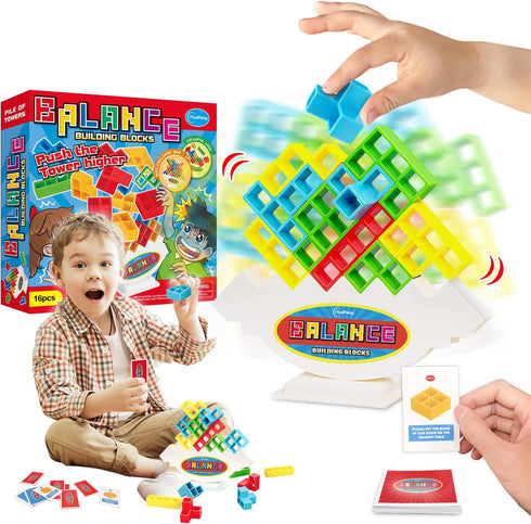 iYuePeng Board Games for Kids & Adults Tetra Tower Balance Stacking Toys Perfect for Family Games, Parties, Travel...
