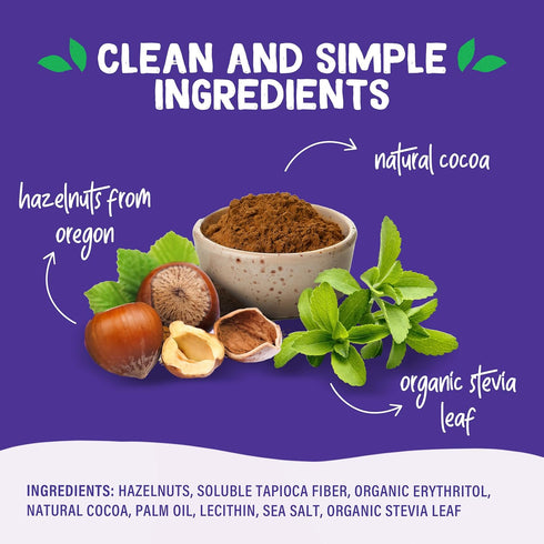 Pyure Keto Hazelnut Chocolate Spread | Sugar-Free, Low Carb, Vegan Nutella Alternative | 2g Net Carbs, Gluten-Free, Peanut-Free, Plant-Based, Non-...