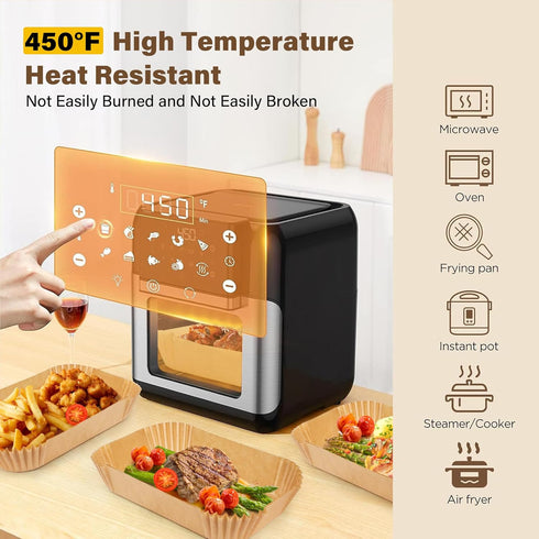 Air Fryer Liners Disposable, Rectangular Parchment paper for Ninja 2-Basket Air Fryer, 125Pcs Natural Ninja Dual Airfryer Liners, Greaseproof Air ...