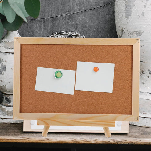 MAGICLULU Wooden Frame Message Board Pin Board for Wall Wood Easel Display Stand Memo Board Display Tripod Holder Stand Wood Tripod Easel Cork Mes...