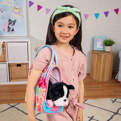 – Toy Dog – Plush Puppy – Dog Carrier – Toy Boston Terrier – 3 Years + – Floral Print Glam Bag & Boston Terrier Pup...
