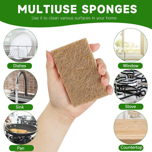 10 Pack Biodegradable Sponges - Sponges Kitchen Natural Sponges for Dishes Natural Sponge Dish Sponge - Eco Friendly Sponges Natural Kitchen Spong...