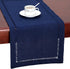 Grelucgo Handmade Hemstitch Solid Navy Blue Nautical Rectangular Table Runner Or Dresser Scarf (14 x 90 Inch)...