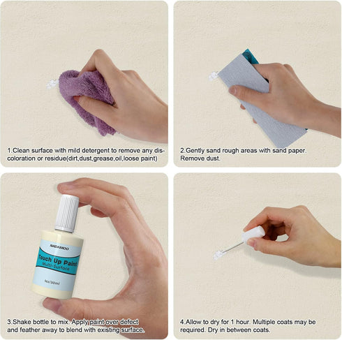 NADAMOO Beige Multi Surface Touch Up Paint, Interior and Exterior House Appliance Paint for Cabinet, Wall, Door, Furniture, Windows, Shutter and T...