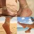 Gold Ankle Bracelets for Women Waterproof 14K Gold Plated Anklets Layered Cuban Link Chain Herringbone Cute Anklets Set Pack Dainty Summer Beach J...