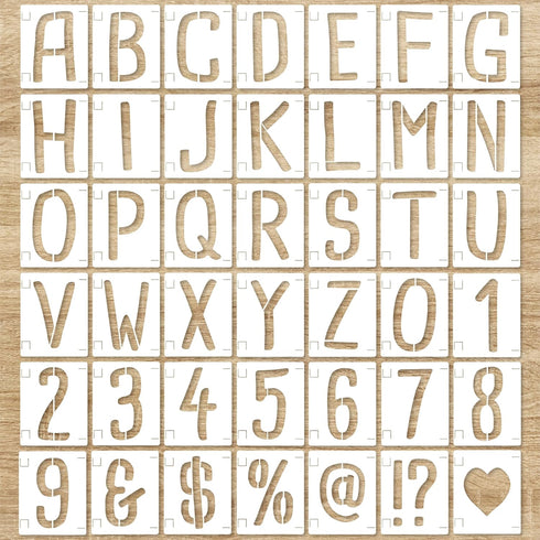 6 INCH 42 Pcs Alphabet Letter Stencils, Reusable Interlocking Templates Symbol Numbers Stencils Kit for Painting Inspirational Quotes Signs on Woo...