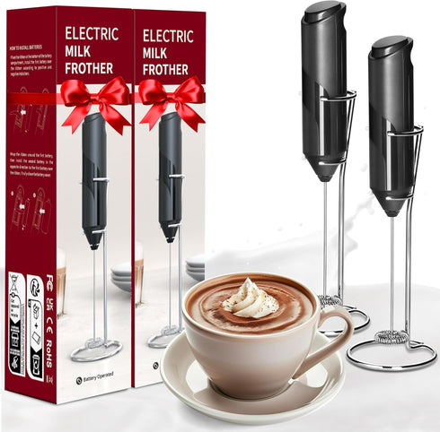HealSmart Kitchen Milk Frother Handheld with Stand for Coffee, Electric Foamer Maker for Lattes, Wand Drink Mixer Whisk, Mini Hand Blender for Cap...