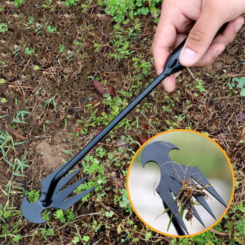 Dritnow Weeding Tool,Uprooting Weeding Tool,Weeding Artifact Uprooting Weeding Tool,Hand Weeder Tool Garden Weeding Tools Weed Puller,4 Prong Gard...