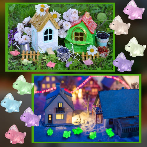 Liliful Mini Resin Dinosaur Figures Small Dinosaur Tiny Dinosaur for Mini Garden Micro Landscape Aquarium Home Decoration Dinosaur Outdoor Party F...