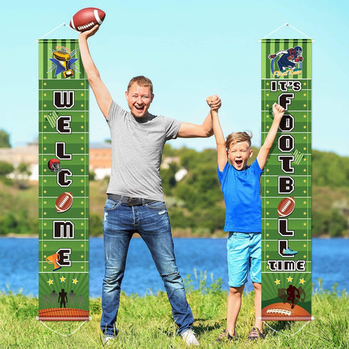Football Party Banner Football Party Decorations Welcome Porch Sign for Basketball Theme Festival Birthday Baby Shower Decoration...