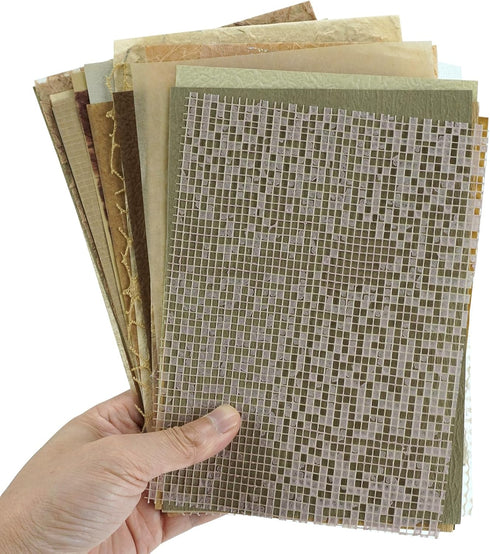 Mililanyo 30Pcs Handmade Scrapbook Craft Paper Sheet Textured Morandi A5 Sheet Mesh Fabric Special Paper for Card Making Art Journaling Supplies D...