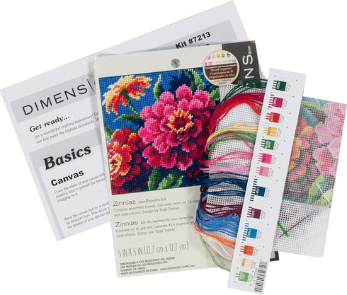 Wilton Dimensions Needlecrafts Needlepoint, Zinnias...