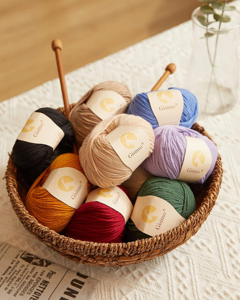 100% Merino Wool Yarn, 6-Ply Luxurious and Soft Yarn for Hand Knitting & Crocheting, 1.76 OZ/50g, 127 yds/116 Meters (Pumpkin, 1 Ball)...