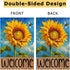 4TH Emotion Summer Sunflower Garden Flag 12x18 Double Sided for Outside, Spring Welcome Bumble Bee Small Burlap Yard Flag for Outdoor Holiday Deco...