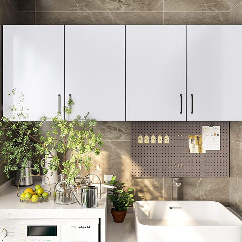 Mecpar White Contact Paper 15.7" x 197" Matte White Wallpaper White Peel and Stick Wallpaper Self Adhesive Removable Wallpaper Decorative Textured...
