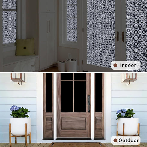ConCus-T Blackout Privacy Window Film Full Shade Opaque UV Resistant Static Cling Window Film Non-Adhesive Removable Film Home Office Decor, Black...