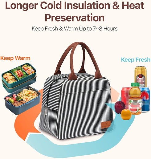 Bagseri Insulated Lunch Bag Women - Lunch Bag for Women Men Reusable Lunch Box Leakproof Thermal Cooler Sack Food Handbags Case High Capacity for ...